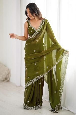 Mehendi Gotapatti Net Saree