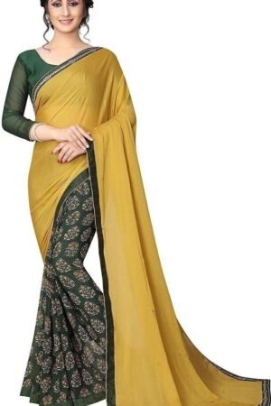 Mehendi Georgette Designer Saree