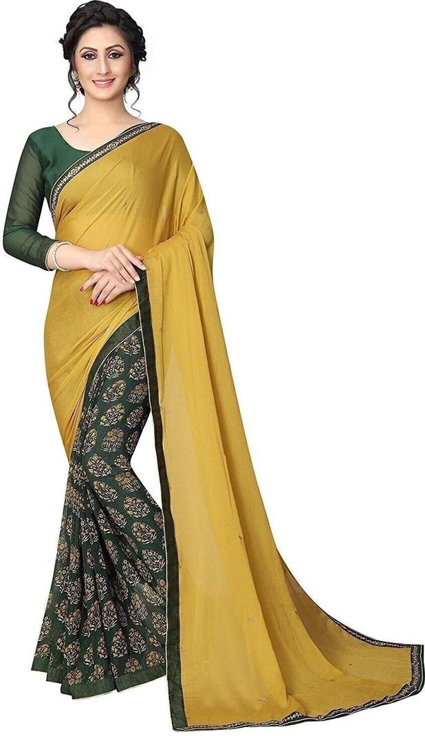 Mehendi Georgette Designer Saree