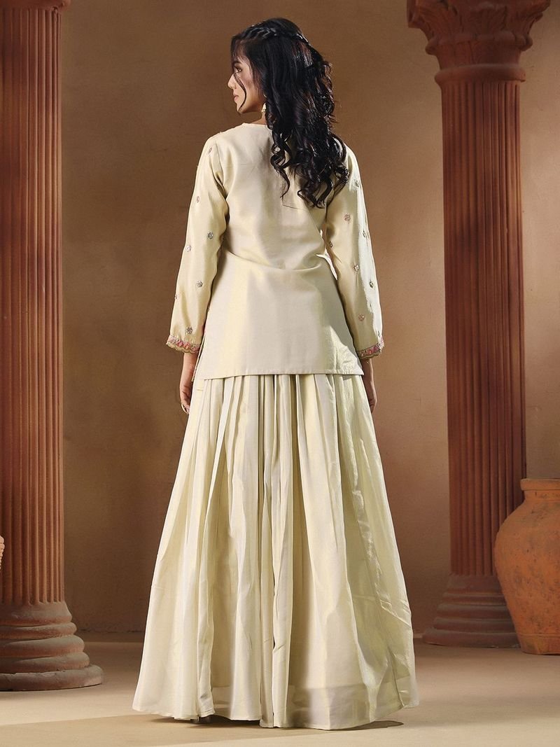 Women’s Beige Silk Lehenga Choli– Traditional Festive Wear - Image 2