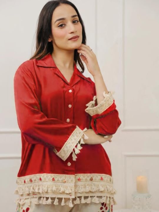 Rustic Red Printed Co-ord Set - Image 2
