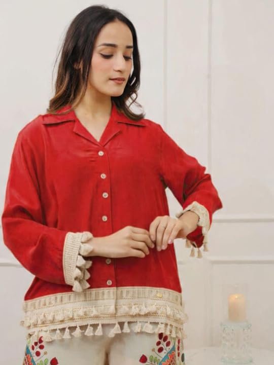 Rustic Red Printed Co-ord Set - Image 3