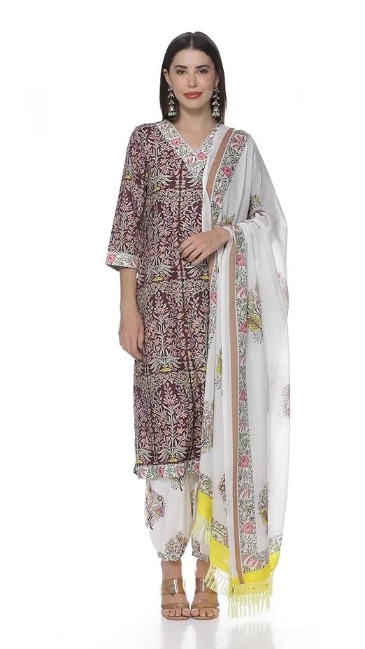 Women Cotton Blend Salwar Suit Set Fashionably Traditional - Image 2