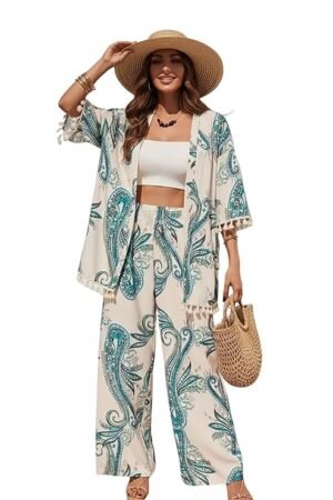 Women’s Printed Co-Ord Set | Stylish Paisley Print Top & Palazzo Set for Women