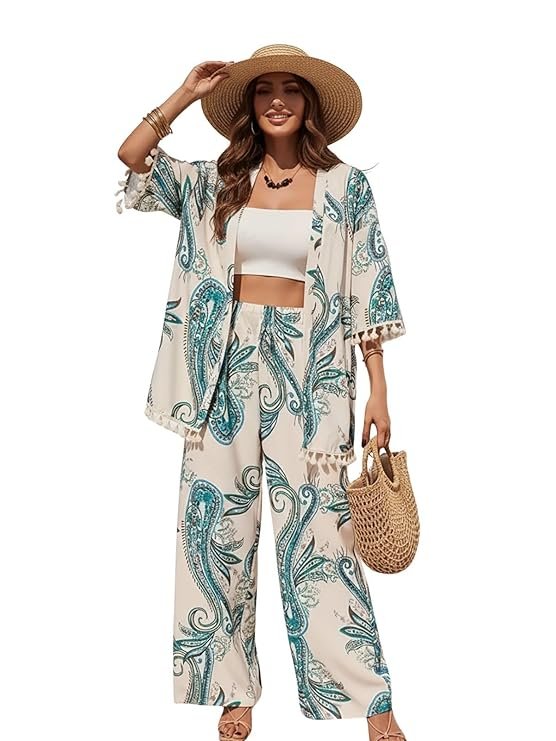 Women’s Printed Co-Ord Set | Stylish Paisley Print Top & Palazzo Set for Women