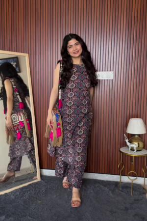Multicolor Printed Sleeveless Co Ord Set