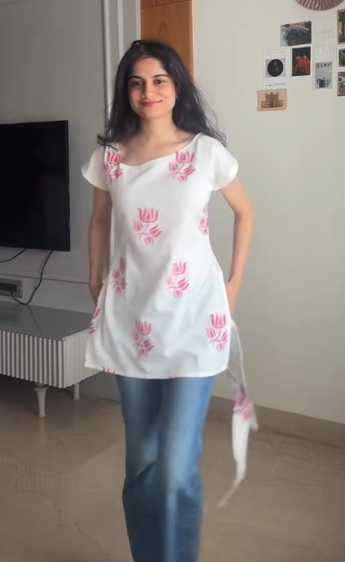 Pink Embroidered Tunic Top for Women - Image 9
