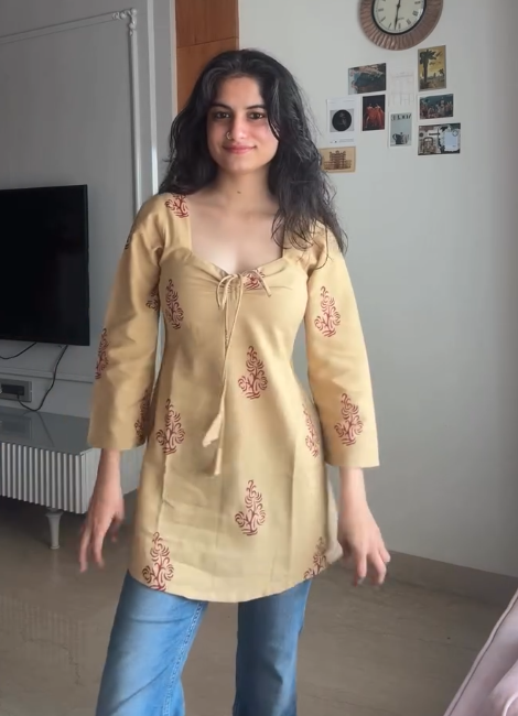 Pink Embroidered Tunic Top for Women - Image 6