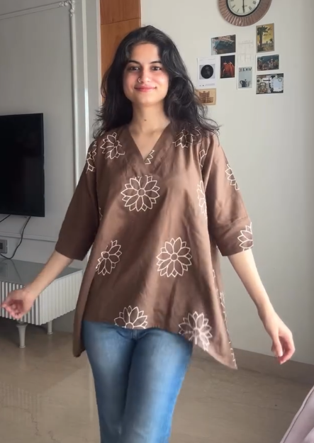 Pink Embroidered Tunic Top for Women - Image 4